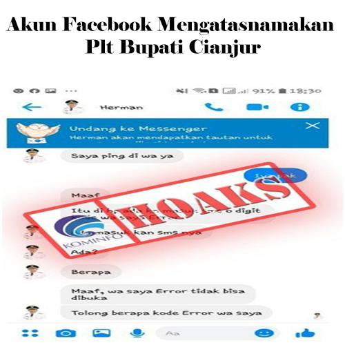 Akun Facebook Mengatasnamakan Plt Bupati Cianjur