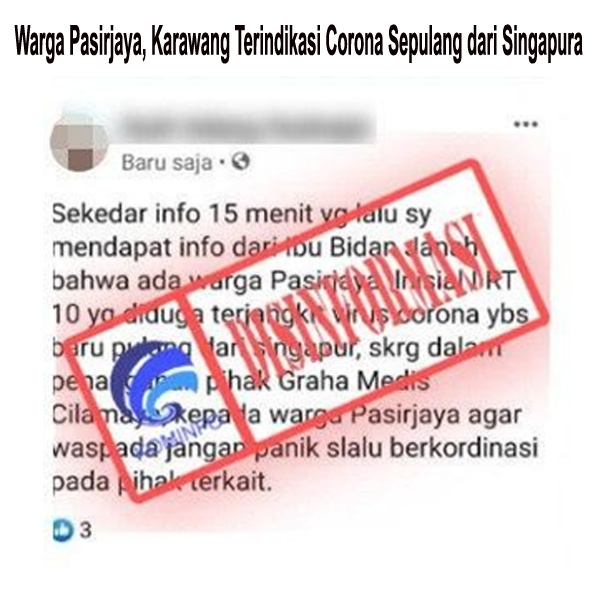 Warga Pasirjaya, Karawang Terindikasi Corona Sepulang dari Singapura