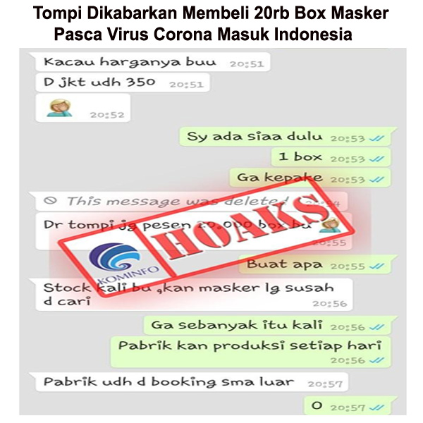 Tompi Dikabarkan Membeli 20rb Box Masker Pasca Virus Corona Masuk Indonesia