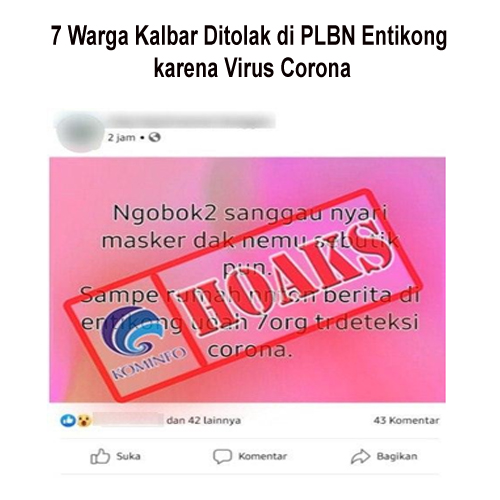 7 Warga Kalbar Ditolak di PLBN Entikong karena Virus Corona