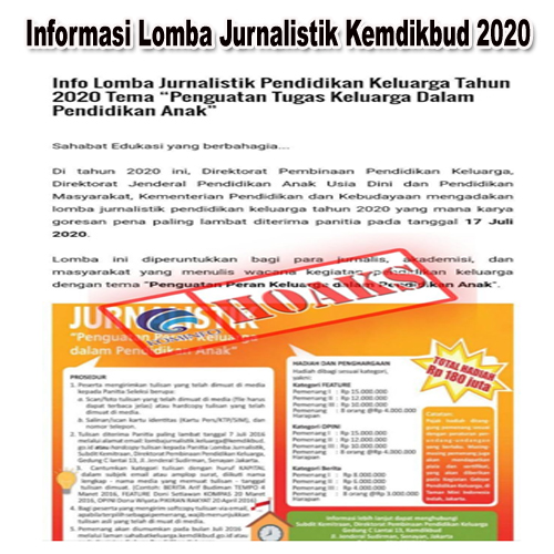 Informasi Lomba Jurnalistik Kemdikbud 2020