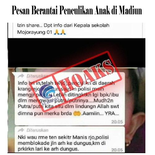 Pesan Berantai Penculikan Anak di Madiun