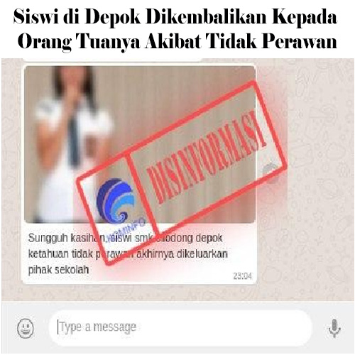 Siswi di Depok Dikembalikan Kepada Orang Tuanya Akibat Tidak Perawan