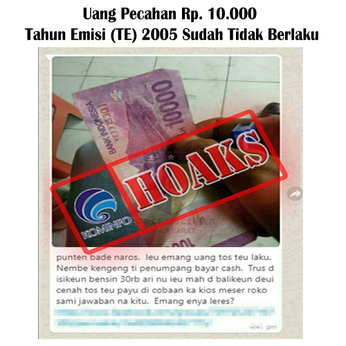 Uang Pecahan Rp10.000 Tahun Emisi (TE) 2005 Sudah Tidak Berlaku