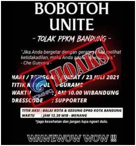 Poster Ajakan Demo Bobotoh Unite Tolak PPKM Bandung