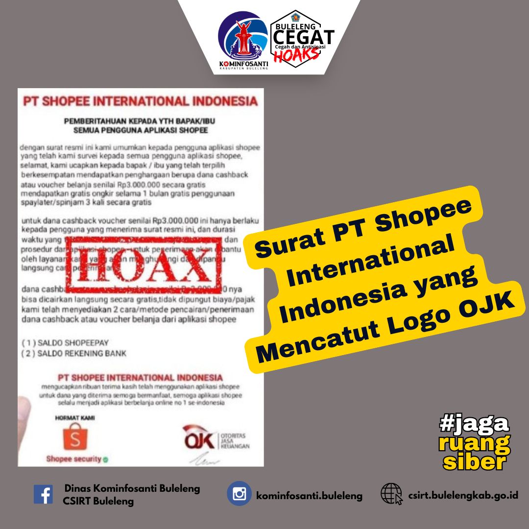 Surat PT Shopee International Indonesia yang Mencatut Logo OJK