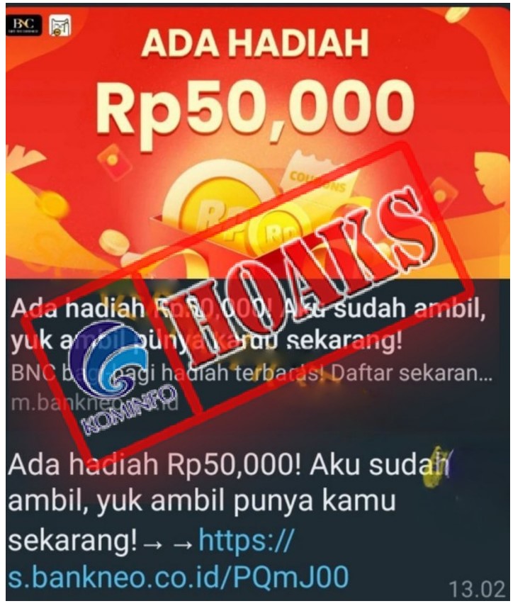 Bank Neo Commerce Bagikan Hadiah Uang Tunai Rp50 Ribu