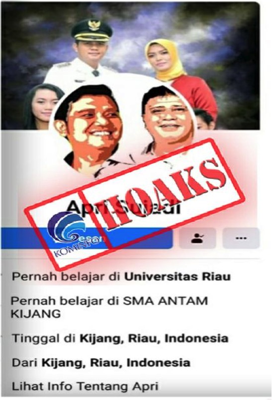 Akun Facebook Mengatasnamakan Bupati Bintan, Apri Sujadi