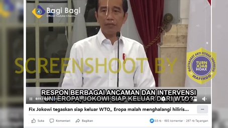 Jokowi Tegaskan Siap Keluar Dari WTO