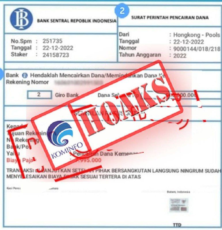 Surat Pencairan Dana dari Luar Negeri Mengatasnamakan Bank Indonesia