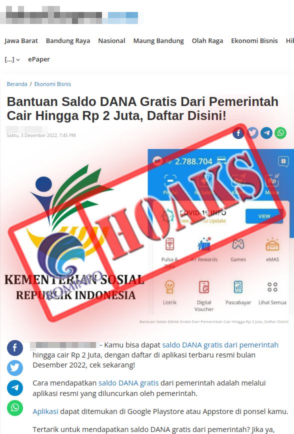 Bantuan Saldo DANA Gratis dari Pemerintah hingga Rp2 Juta