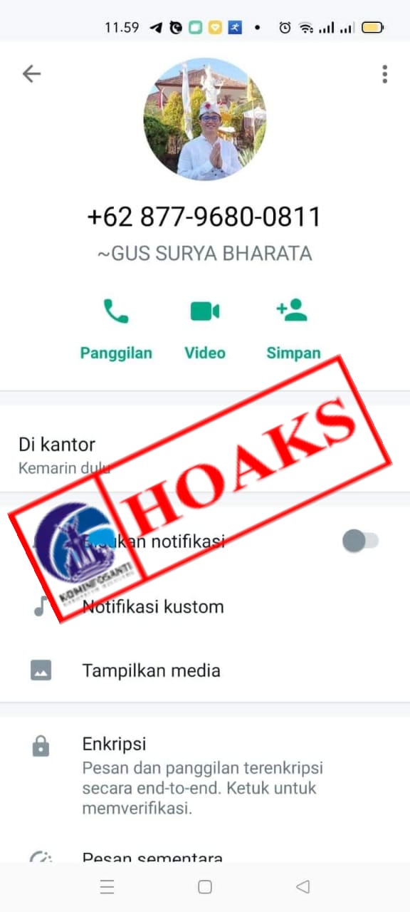 TERSEBAR TANGKAPAN LAYAR AKUN WHATSAPP YANG MENGGUNAKAN FOTO PROFIL DAN MENGATASNAMAKAN SEKRETARIS DINAS PENDIDIKAN PEMUDA & OLAHRAGA KABUPATEN BULELENG