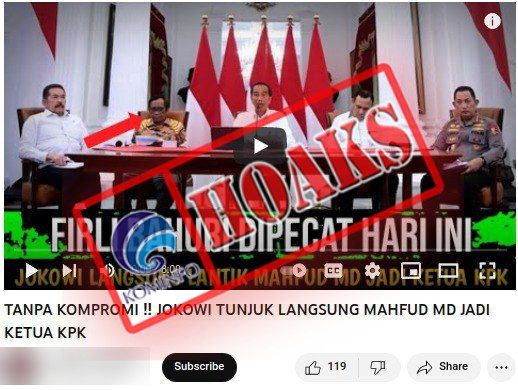 Jokowi Tunjuk Langsung Mahfud MD sebagai Ketua KPK
