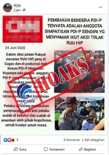 Pembakar Bendera PDIP adalah Anggotanya Sendiri yang Menyamar Ikut Tolak RUU HIP