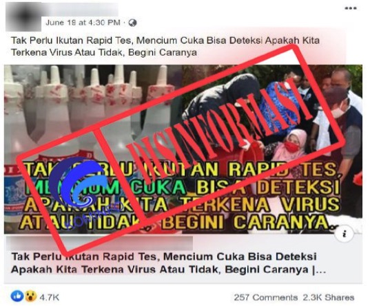 Mencium Cuka Bisa Deteksi Covid-19 Tanpa Perlu Rapid Test