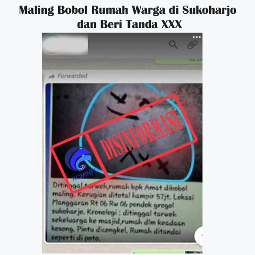 Maling Bobol Rumah Warga di Sukoharjo dan Beri Tanda XXX