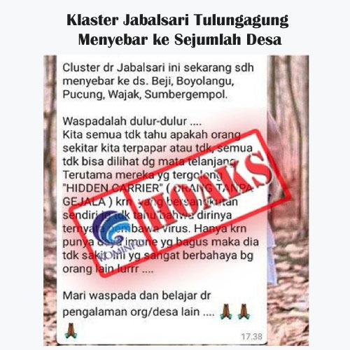 Klaster Jabalsari Tulungagung Menyebar ke Sejumlah Desa