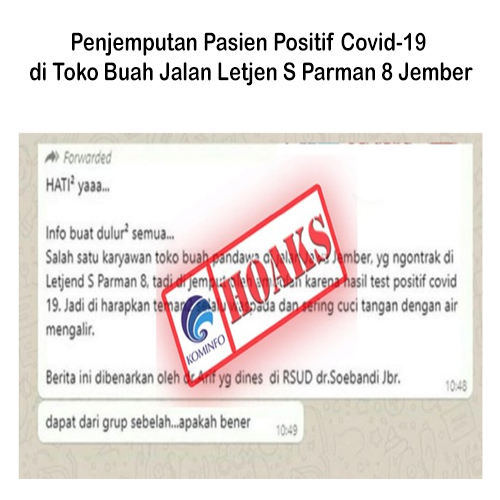 Penjemputan Pasien Positif Covid-19 di Toko Buah Jalan Letjen S Parman 8 Jember