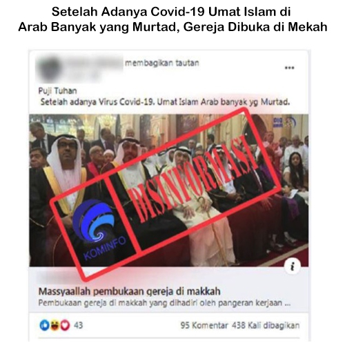 Setelah Adanya Covid-19 Umat Islam di Arab Banyak yang Murtad, Gereja Dibuka di Mekah