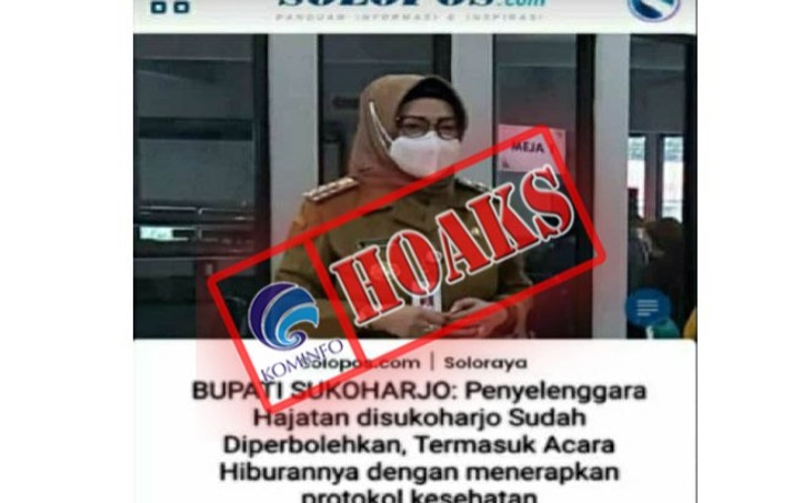 Bupati Sukoharjo Izinkan Hajatan dan Hiburan