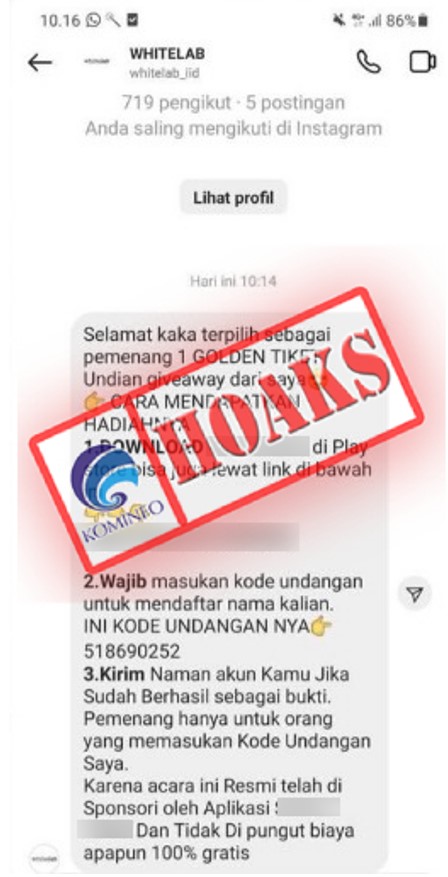 Undian Berhadiah Mengatasnamakan Whitelab