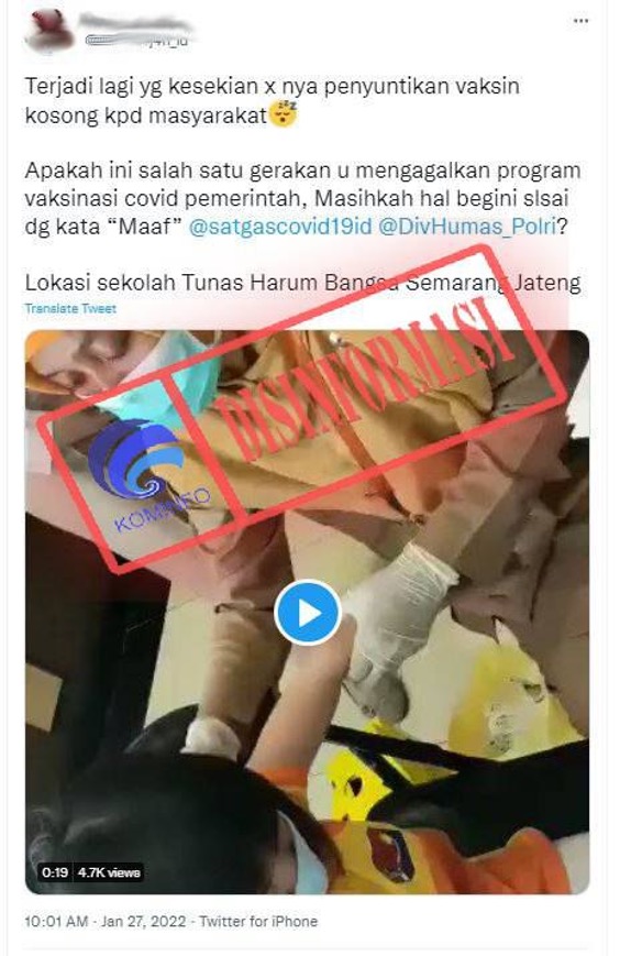 Penyuntikan Vaksin Kosong di Kota Semarang