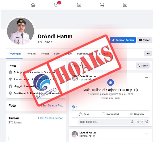 Akun Facebook Mengatasnamakan Wakil Wali Kota Samarinda Dr. Andi Harun