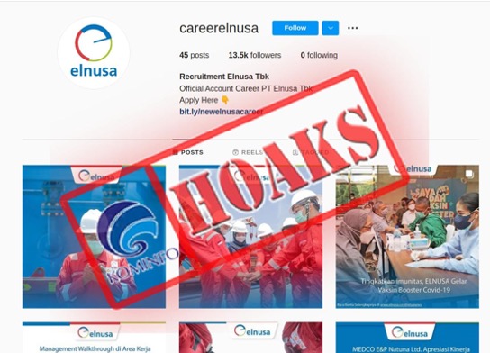 Akun Instagram Mengatasnamakan PT Elnusa