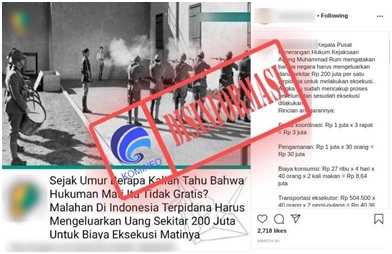 Terpidana Hukuman Mati Harus Bayar Rp 200 Juta untuk Eksekusi Matinya