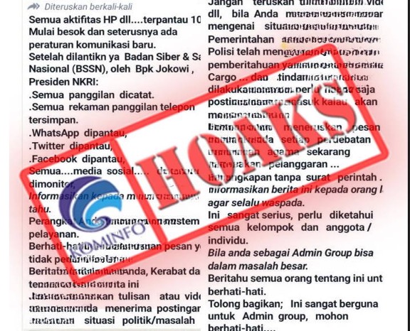 BSSN Pantau Aktivitas Telepon dan Media Sosial Masyarakat