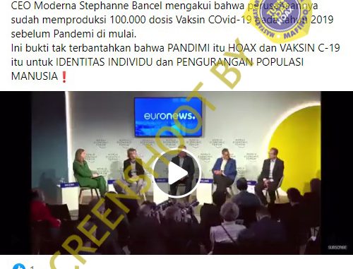 CEO MODERNA AKUI PRODUKSI 100.000 DOSIS VAKSIN SEBELUM PANDEMI DIMULAI