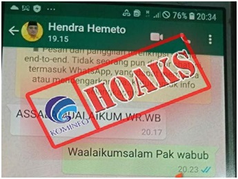 Akun Whatsapp Mengatasnamakan Wakil Bupati Gorontalo