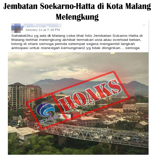 Jembatan Soekarno-Hatta di Kota Malang Melengkung