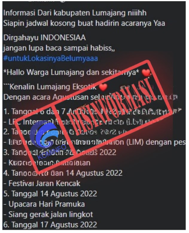 Jadwal Acara Perayaan HUT RI di Lumajang