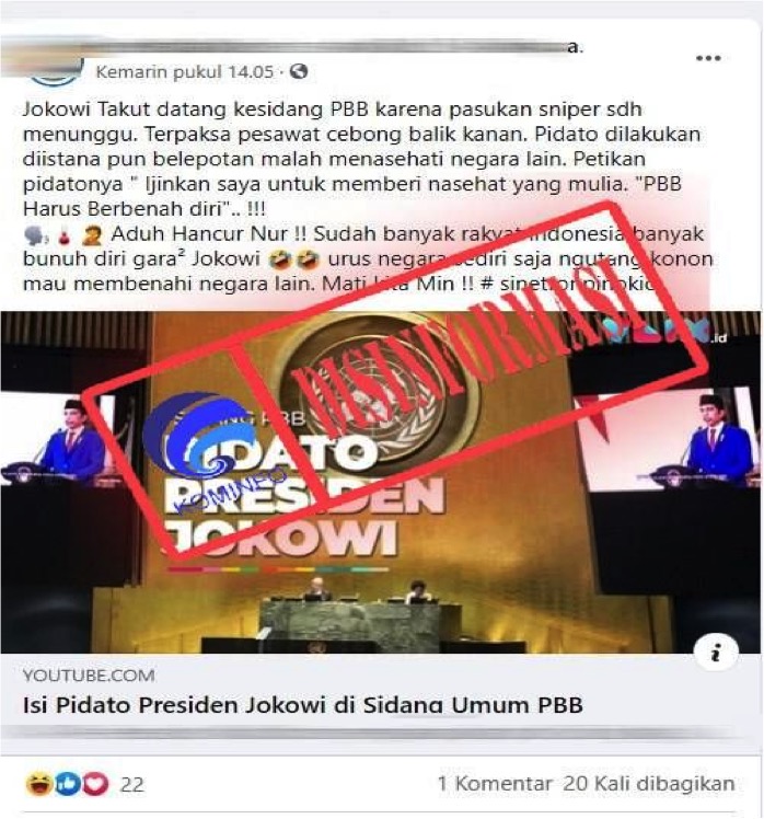 Presiden Jokowi Takut Datang ke Markas PBB karena Ancaman Sniper