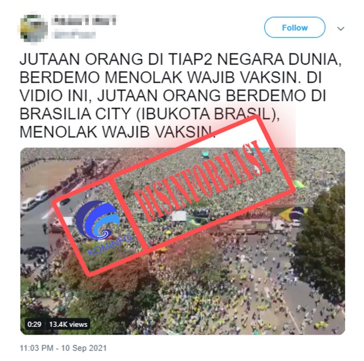 Video Demo Menolak Wajib Vaksin di Brasil