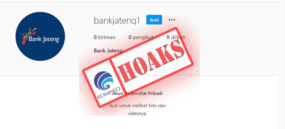 Akun Instagram Mengatasnamakan Bank Jateng
