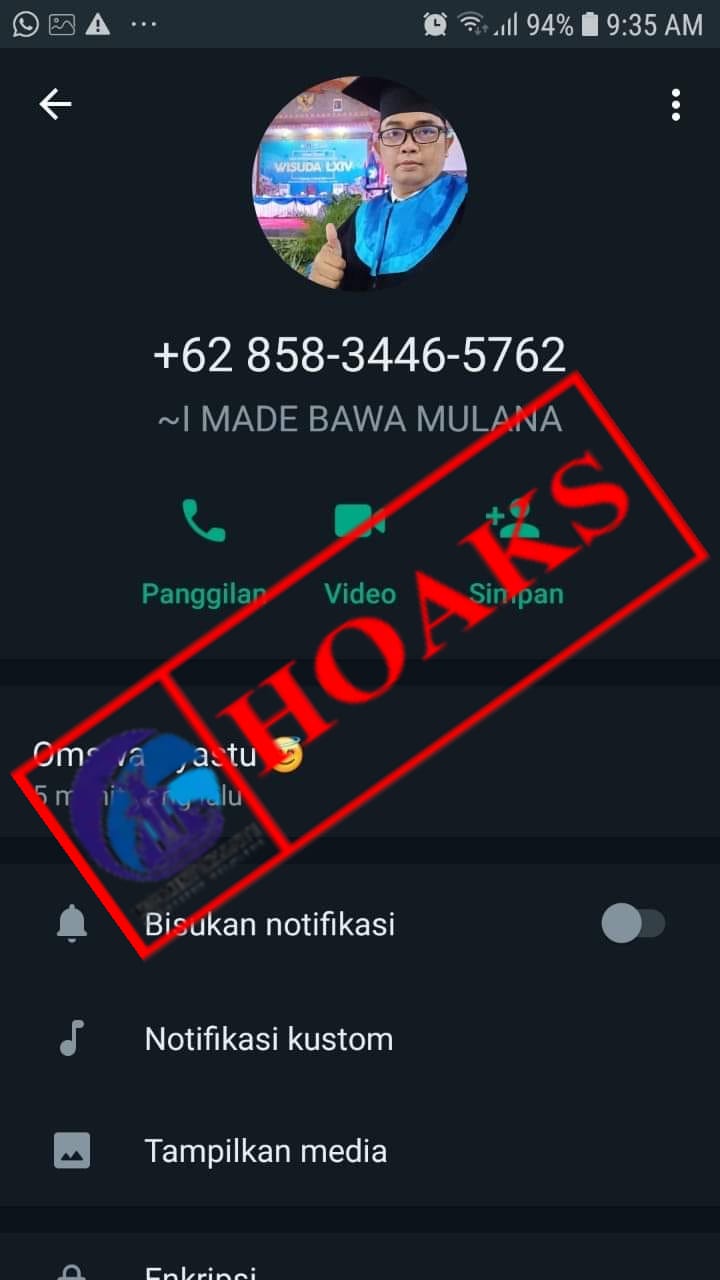 TERSEBAR TANGKAPAN LAYAR AKUN WHATSAPP DAN CHAT YANG MENGAKU SEBAGAI GURU SMAN 4 SINGARJA BULELENG.