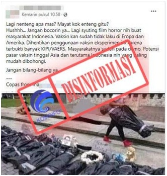 Syuting Film Horor untuk Menakuti Masyarakat Indonesia agar mau Divaksinasi Covid-19