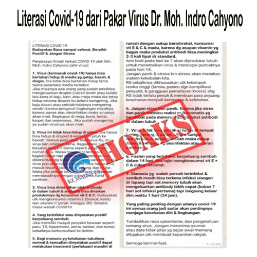 Literasi Covid-19 dari Pakar Virus Dr. Moh. Indro Cahyono