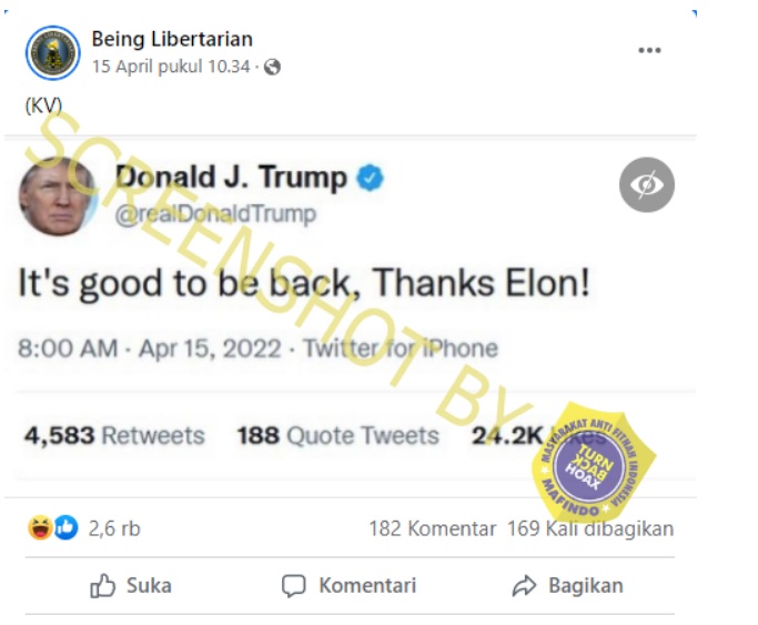 Elon Musk Mengaktifkan Kembali Twitter Donald Trump