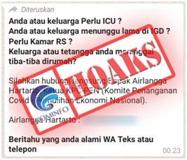 Pasien Covid-19 Bisa Minta Tolong Ketua KPC-PEN Airlangga Hartarto