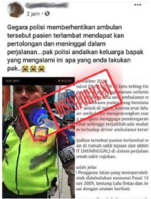 Pasien di Sumut Meninggal Akibat Ambulans Disetop Polisi