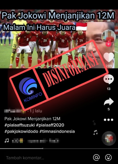 Video Presiden Jokowi Menjanjikan Bonus Rp12 M untuk Pemain Piala AFF 2020